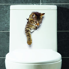3pcs Cat Wall Stickers 3D Animal Beauty Home Self Adhesive PVC Stickers