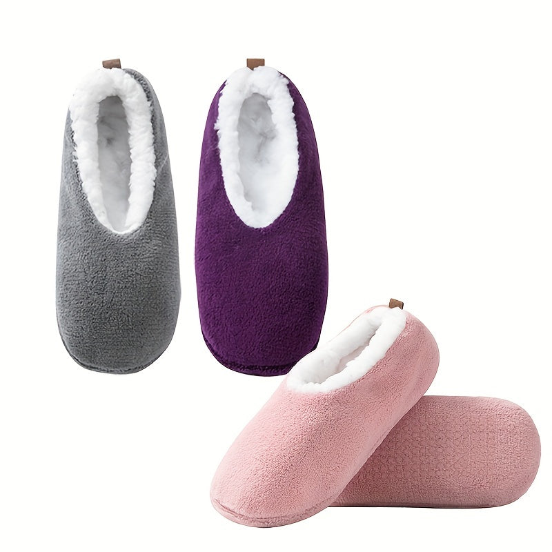 2 Pairs Plush Lined Low Cut Floor Socks