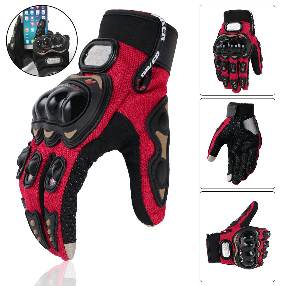 Riding Tribe Motorcycle Gloves Full Finger Touch Screen Hard Knuckle Safety