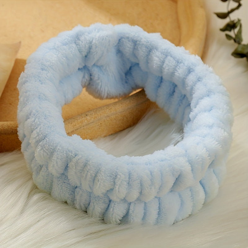 Plush Headband Turban for Face Washing & Makeup - Hair Band for Skincare