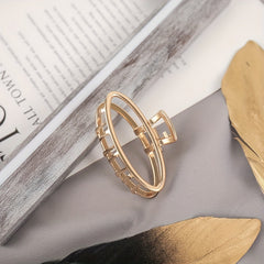 5PCS Hollow Heart Metal Hair Claw Clips Non Slip Mini Golden Geometric Barrettes