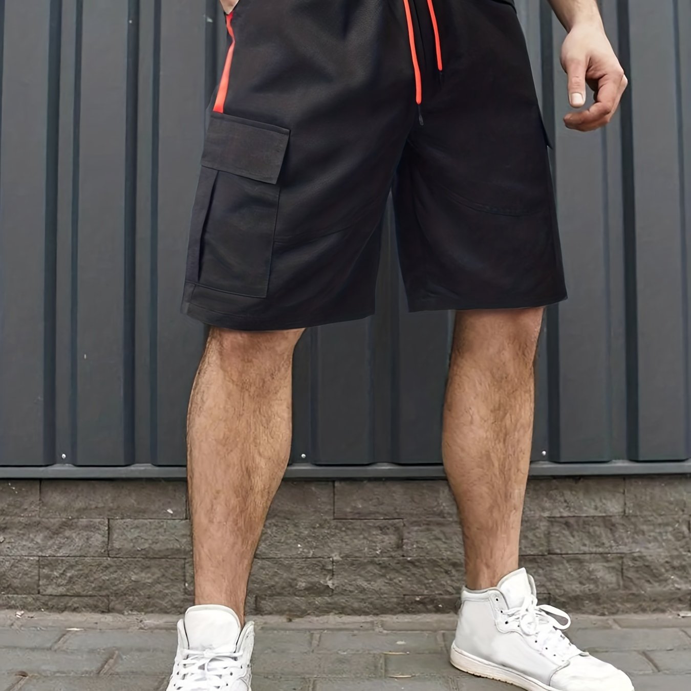 Men's Casual Pocket Waist Drawstring Cargo Shorts For Summer Outdoor Activities