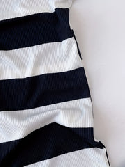 Girls' Striped Print Sleeveless Dress Slim Fit
