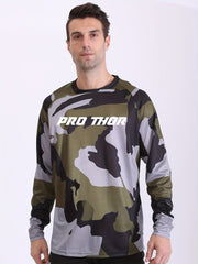 Men's Camo Long Sleeve Motorcycle T-shirt Quick Drying Breathable Top