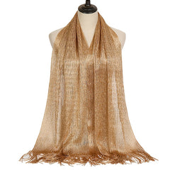 Women's Party Shawls with Golden and Silver Thread - Warm Scarf