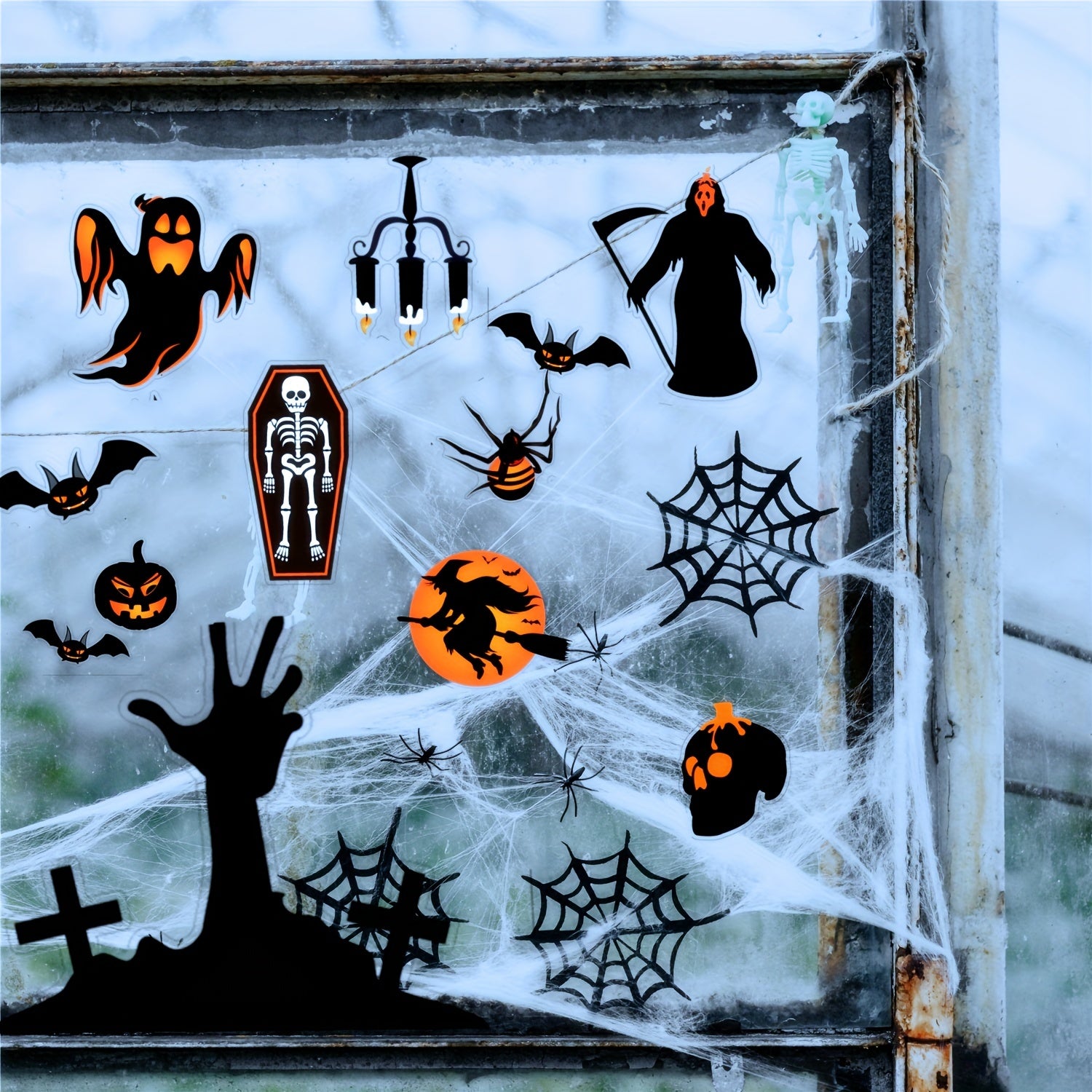 8pcs Halloween Window Clings Decals for Glass Window Decorations