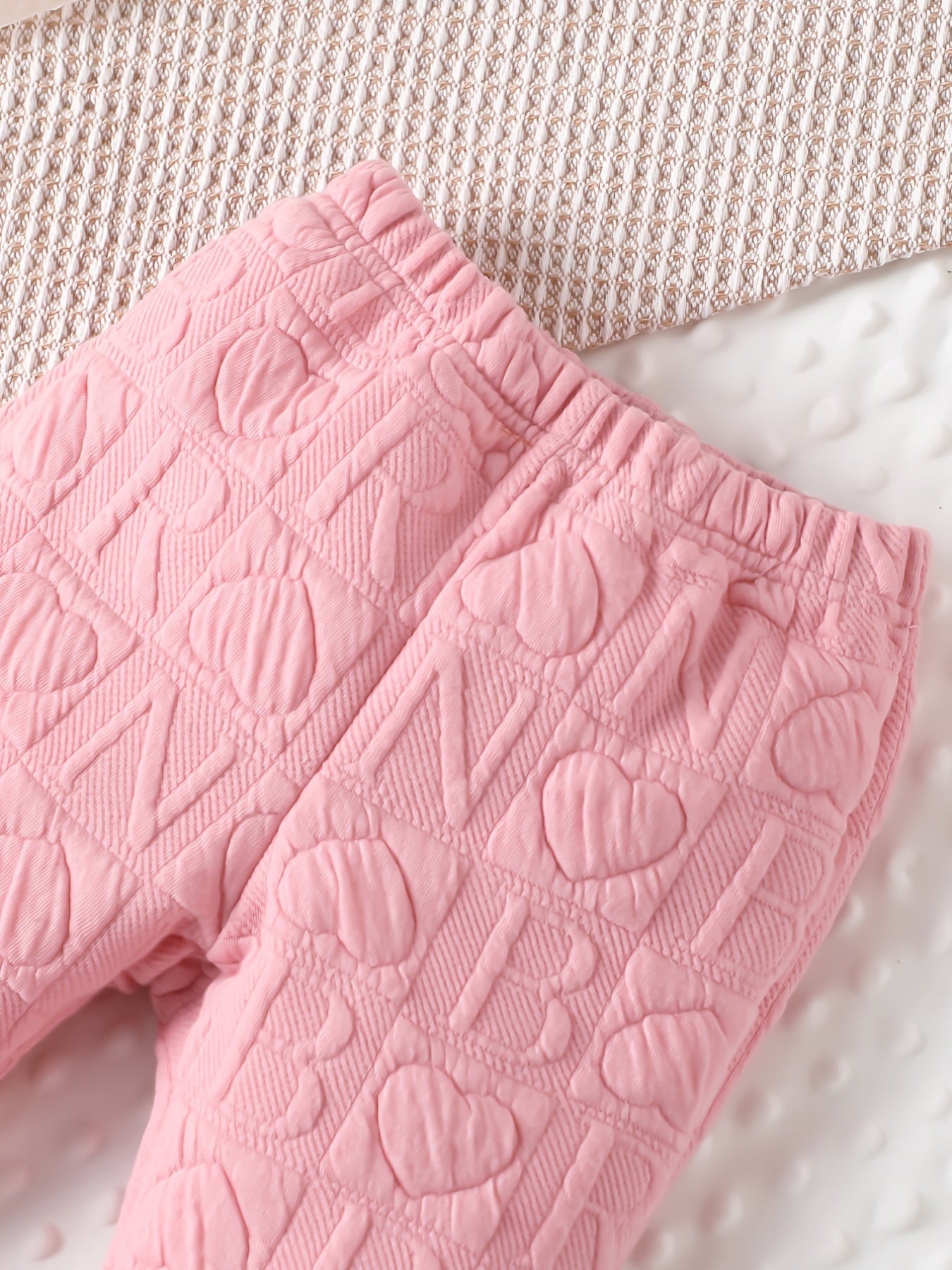 2pcs Baby Girls Heart Print Sweatshirt Sweatpants Set