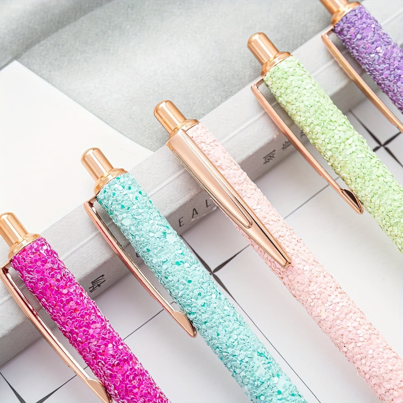 6pcs Glittery Metal Pens 1.0mm Fine Point - Perfect Gift for Kids & Teachers