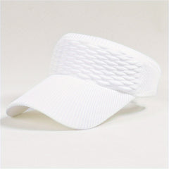 Adjustable Solid Visor Hat Lightweight Ruched Knitted Sun Hat