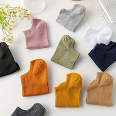 10 Pairs Solid Ankle Socks Casual & Comfy Low Cut Socks Women's Stockings