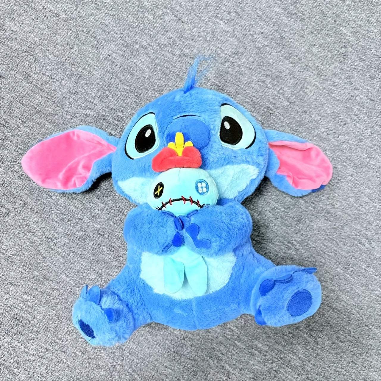Stitch & Scrump Plush Hugging Doll Soft Toy w/ Red Bow Tie - Home Decor & Gift