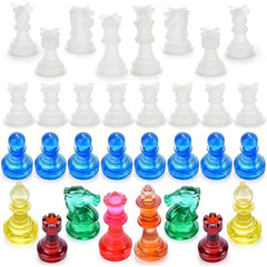 6pcs 3D Silicone Chess Resin Mold for DIY Handicraft Production