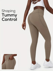  Sports Leggings - Pipping Waist High Stretch