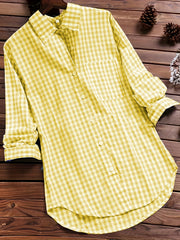  Gingham Print Long Sleeve Shirt