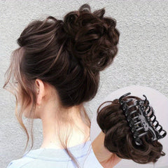 Messy Hair Bun Hair Piece Tousled Updo Hairpiece For Women Wavy Curly