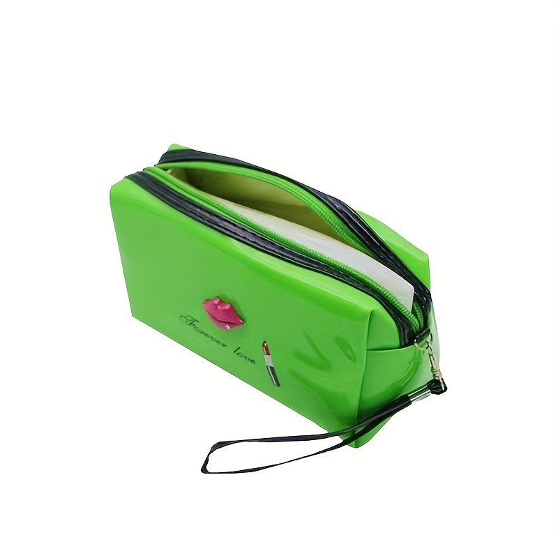 Waterproof PU Leather Wristlet Cosmetic Bag