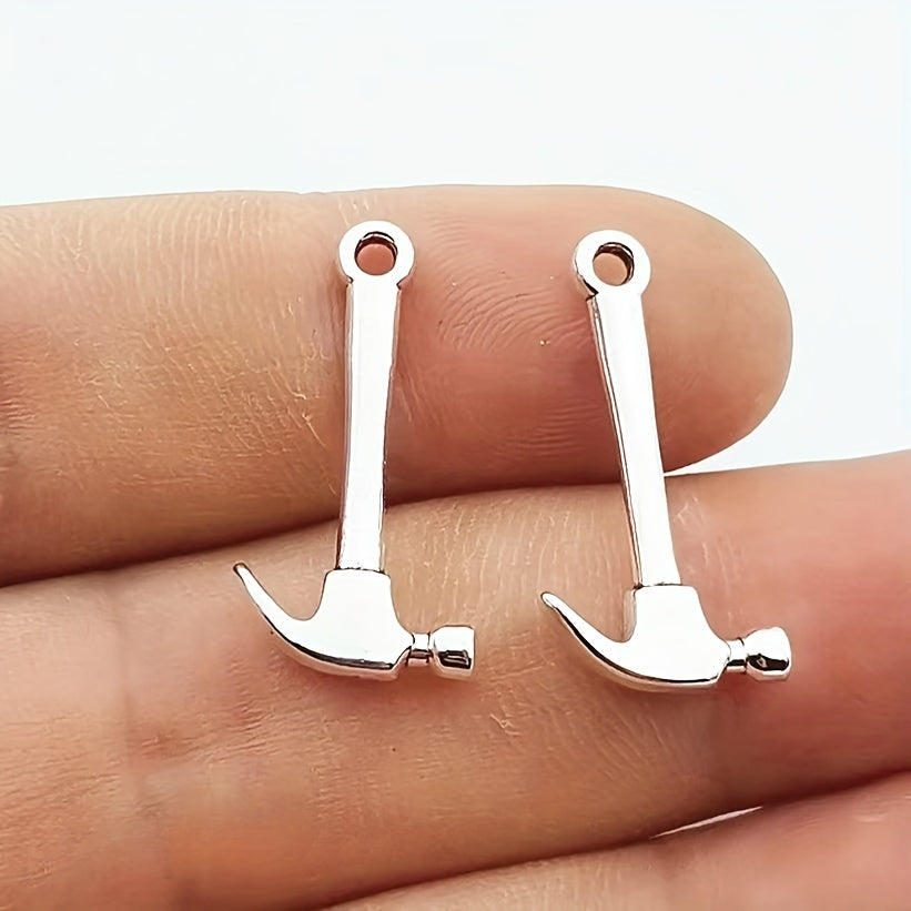 10pcs Mini Tool Serrated Wrench Hammer Head Pendant DIY Jewelry Making