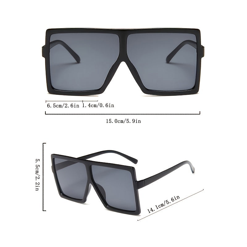 Vintage Women's Oversized Square Sunglasses Sun Protection Lenses