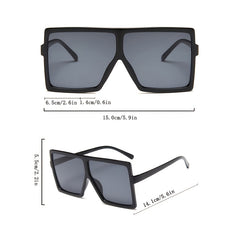 Vintage Women's Oversized Square Sunglasses Sun Protection Lenses