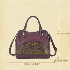 Women's Vintage Embossed Shoulder Bag Stylish Handheld Purse