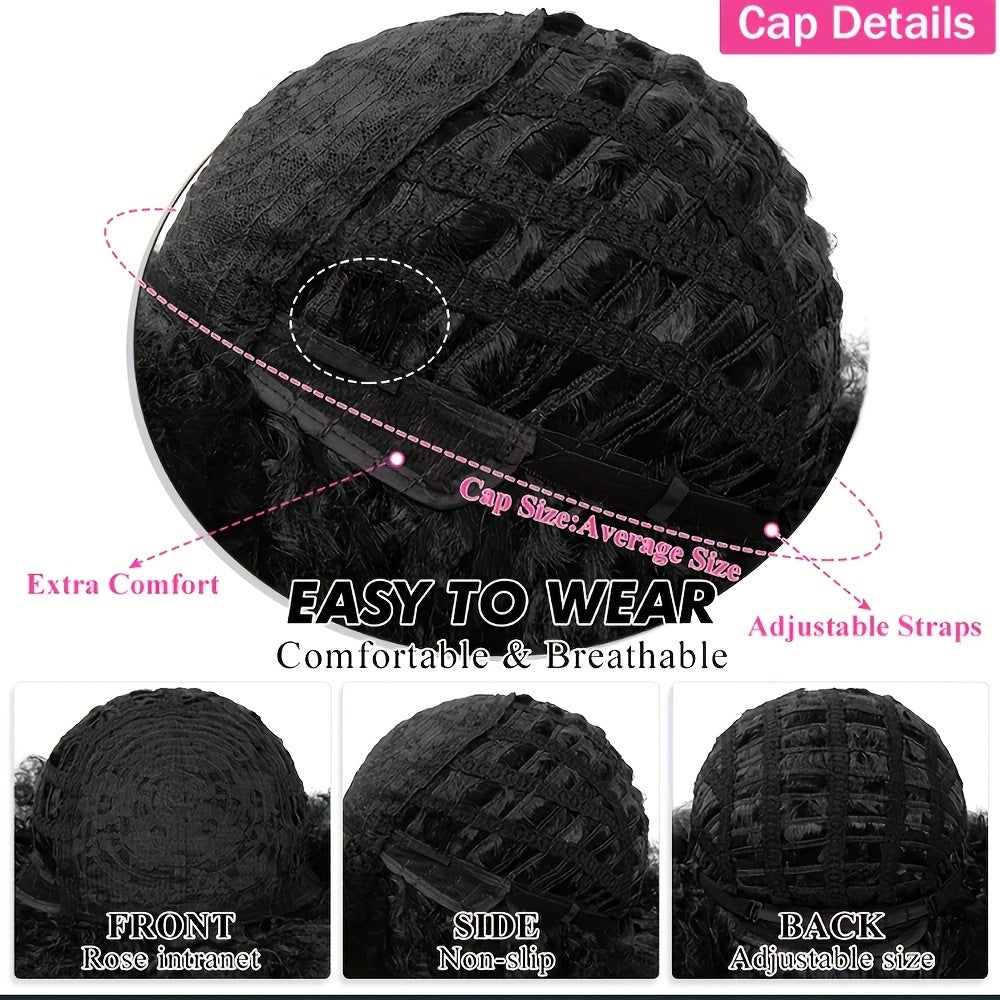 Short Pixie Wig With Bang Synthetic Fiber Women Daily Party Decors