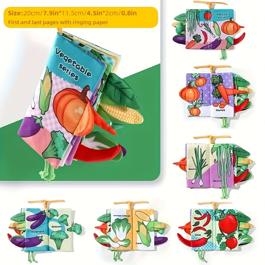 Educational Sensory Cloth Book for Babies with 3D Tail, Sound & Tactile Paper