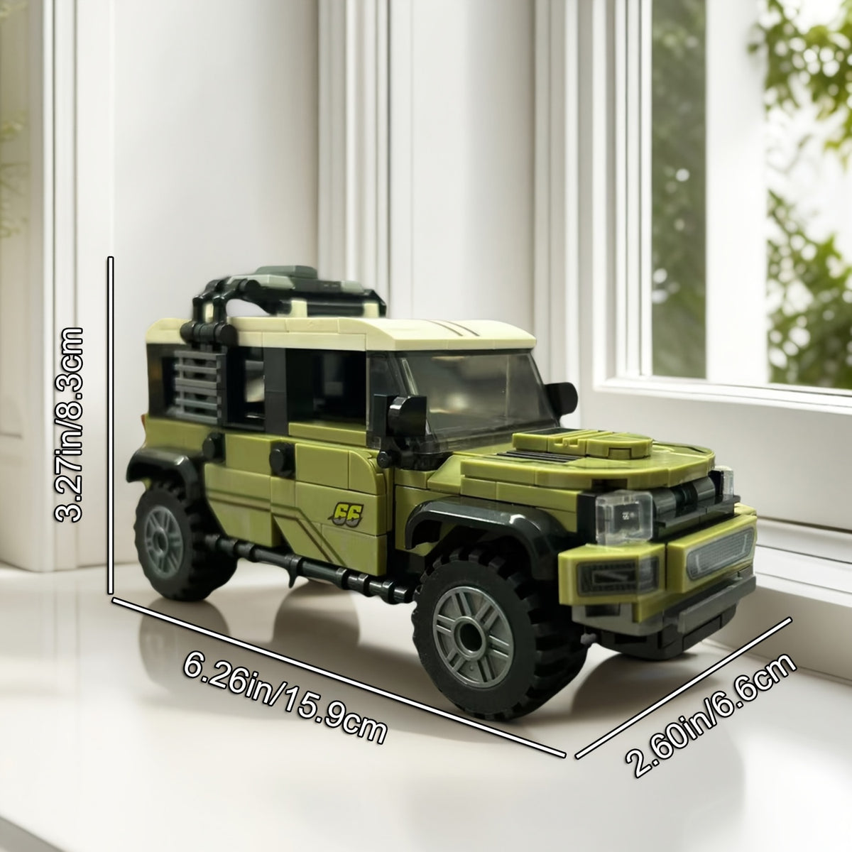 TYCOLE Light Green Building Block SUV Off-road Car Toy Model Kit