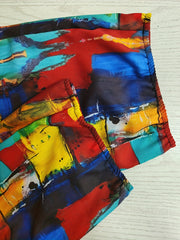  Painting Print High Rise Loose Fit Trousers