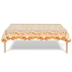 Rainbow Birthday Party Tablecloth, Disposable Hippie Bus Decoration