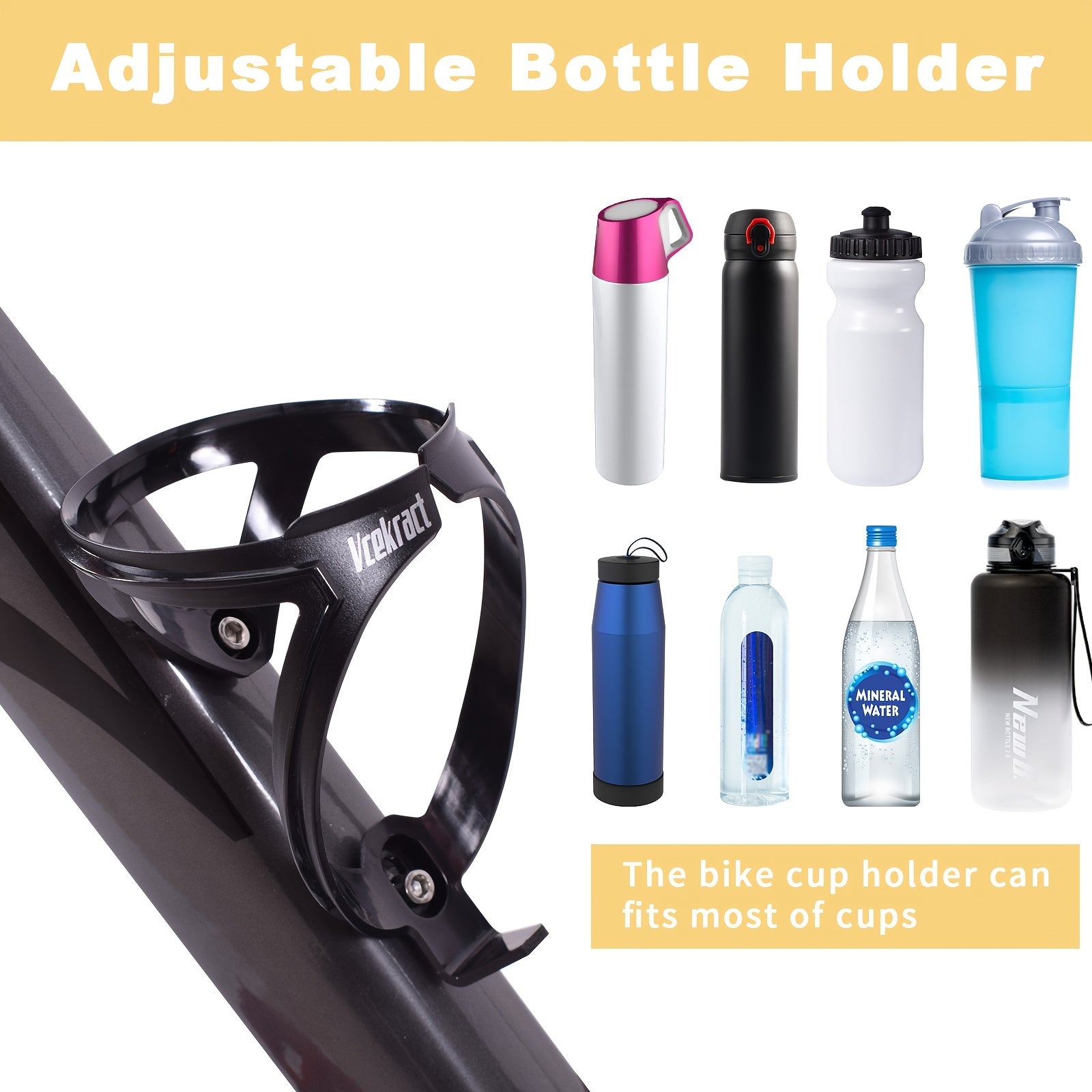 Bicycle Water Bottle Holder, Easy Installation, Durable Bike Accessory