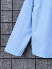 Boys Feel Great Embroidered Shirts Long Sleeve Button Down Tops