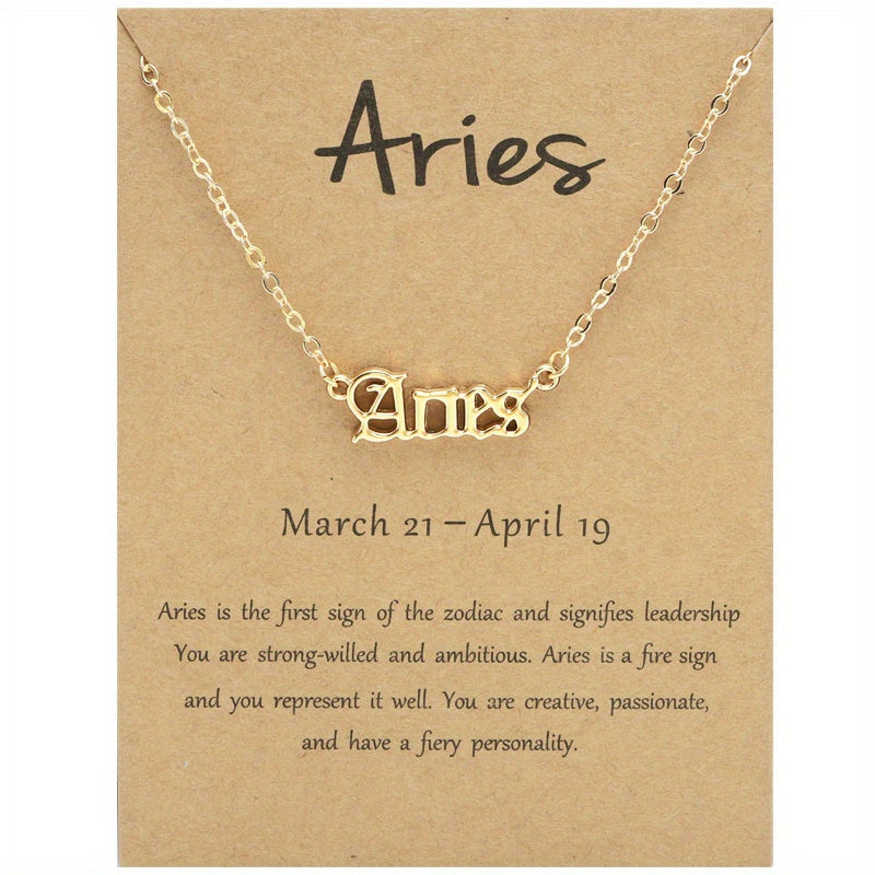 Golden Plated 12 Constellations Pendant Necklace