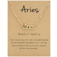 Golden Plated 12 Constellations Pendant Necklace