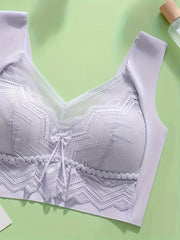 Lace Wireless Bra Wide Straps Soft Full Coverage Comfortable Women's Lingerie