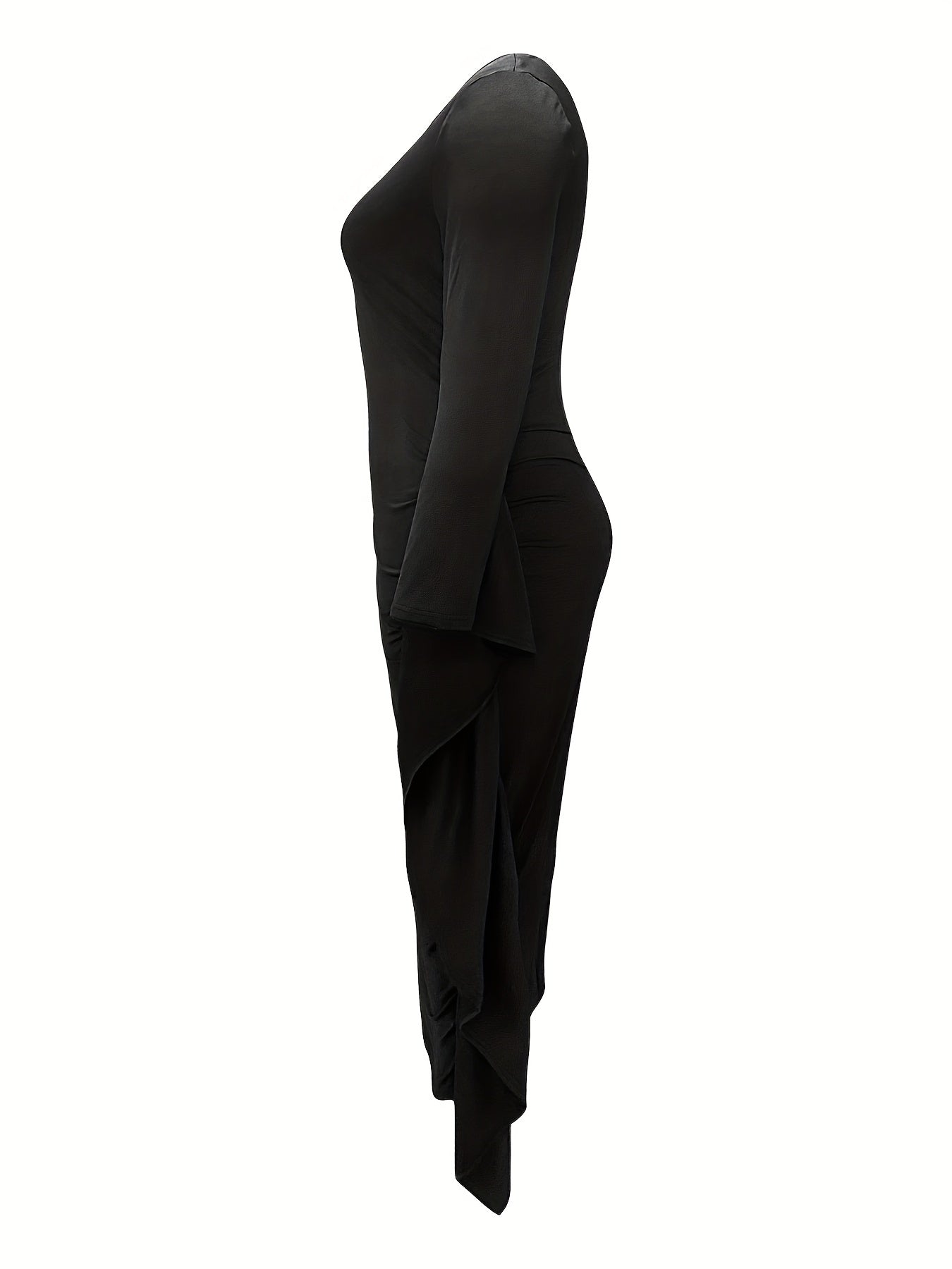 Plus Size Sexy Ruffle Bodycon Midi Dress