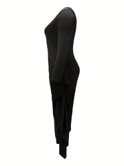 Plus Size Sexy Ruffle Bodycon Midi Dress
