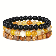 Men's Bronze Tiger Eye Agate Stone Set Bullet