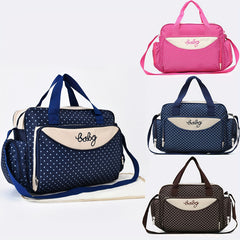 Polka Dot Mommy Bag Large Capacity Diaper Bag Tote & Shoulder Bag