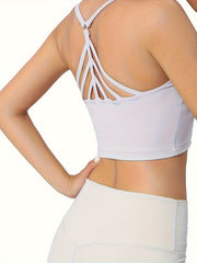 Solid Round Neck Sports Tank Top Women's Activewear