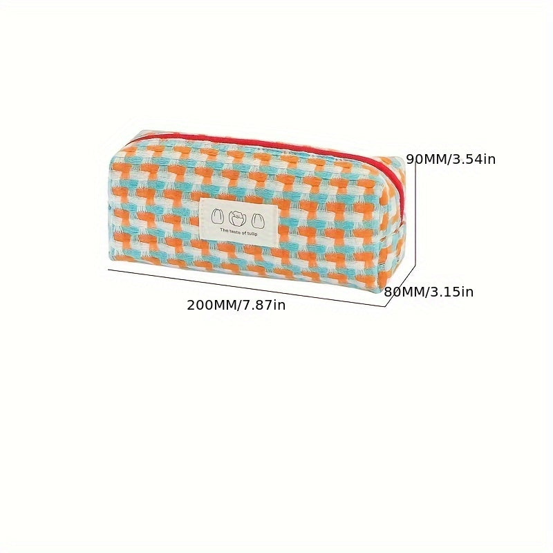 Rainbow Braided Pencil Case Large Capacity Beauty Bag
