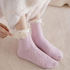 Cartoon Fuzzy Socks for Women - Comfy Mid Tube Stockings