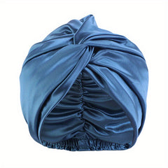 Soft Satin Bonnet Silk Double Layer Turban Night Cap Solid Pre Tied Knotted