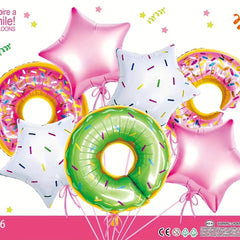 7pcs Donut Aluminum Balloons Set for Birthday Party