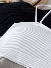 3pcs Girls Solid Bralette Set