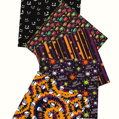 5pcs 24 89 24 Halloween Pattern Polyester Square Printed Quilted Fabric
