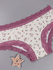 7pcs Contrast Lace Briefs Stretchy Intimates Panties Women's Lingerie