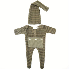 Baby Jumpsuit Photography Suit with Long-tailed Hat Set