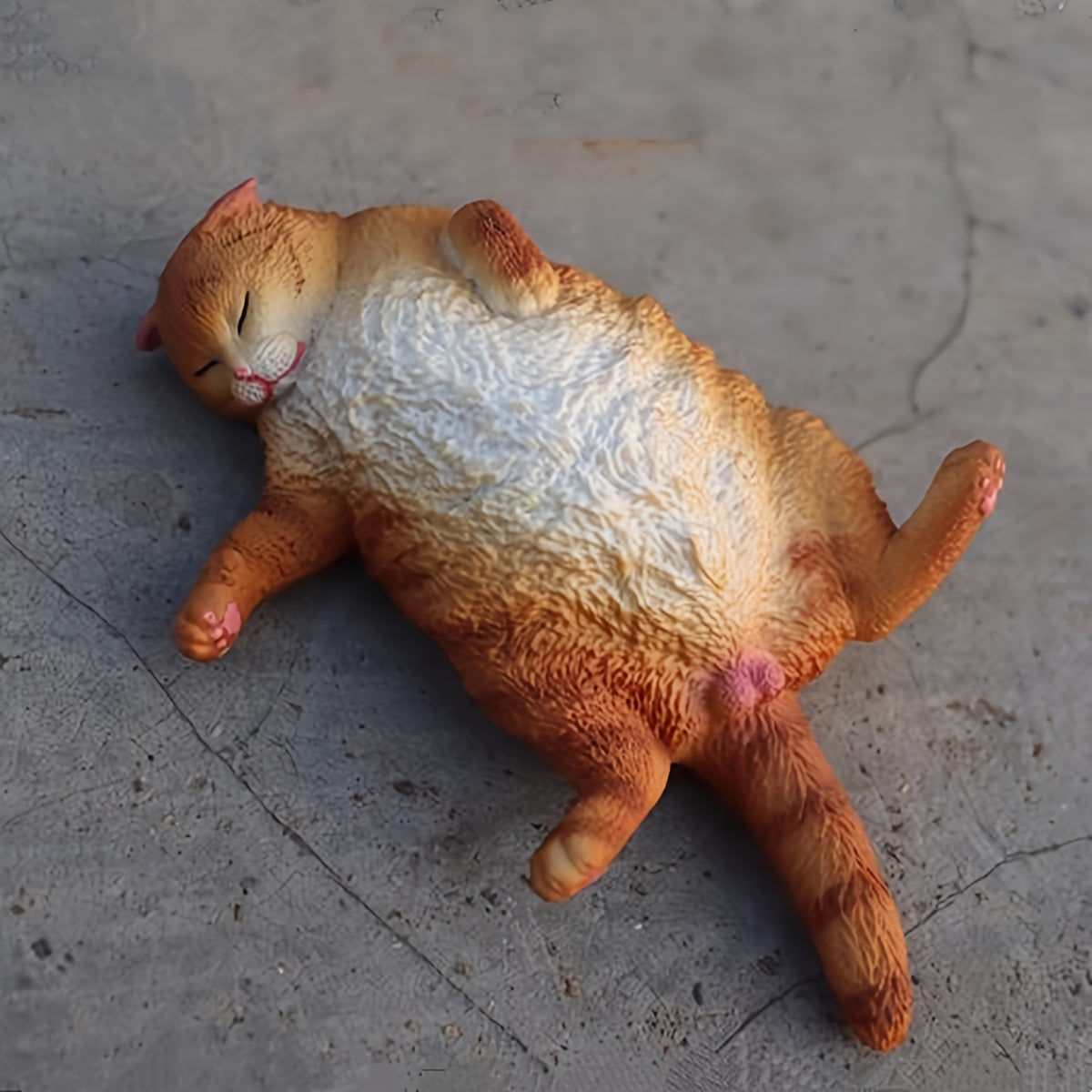 Realistic Sleeping Persian Cat Plush Toy Soft PVC Stuffed Animal