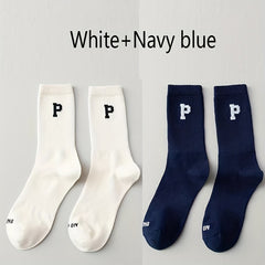 4 Pairs Letter Print Socks Mid Tube Women's Stockings