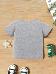 Letter Print Round Neck T shirt Casual Baby Summer Clothes